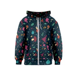 Bright Mushrooms Kids  Zipper Hoodie by SychEva