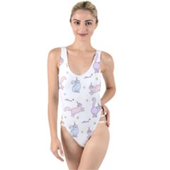 Unicorn Cats Pattern 2 High Leg Strappy Swimsuit by Littlebird