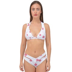 Lips Bubblegum Pattern Double Strap Halter Bikini Set by Littlebird