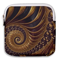 Shell Fractal In Brown Mini Square Pouch by SomethingForEveryone