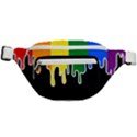 Gay Pride Flag Rainbow Drip On Black Blank Black For Designs Fanny Pack View1