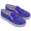 Pink Tigers On A Blue Background Kids  Canvas Slip Ons View3