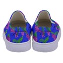 Pink Tigers On A Blue Background Kids  Canvas Slip Ons View4