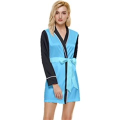 Split Reference Long Sleeve Satin Robe by VernenInk