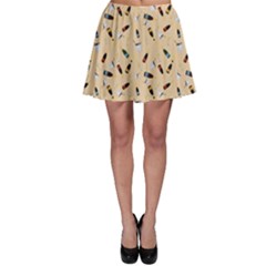 Festive Champagne Skater Skirt by SychEva