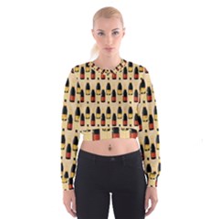 Champagne For The Holiday Cropped Sweatshirt by SychEva