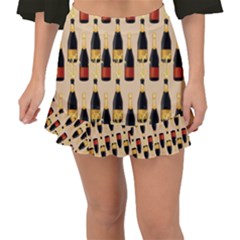 Champagne For The Holiday Fishtail Mini Chiffon Skirt by SychEva