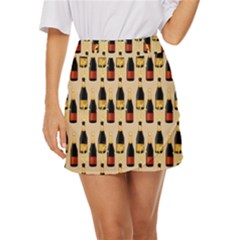 Champagne For The Holiday Mini Front Wrap Skirt by SychEva