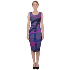 3d Lovely Geo Lines Sleeveless Pencil Dress by Uniqued