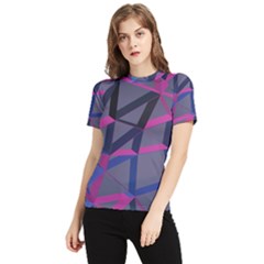 3d Lovely Geo Lines Women s Short Sleeve Rash Guard by Uniqued