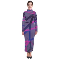 3d Lovely Geo Lines Turtleneck Maxi Dress by Uniqued