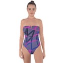 3d Lovely Geo Lines Tie Back One Piece Swimsuit View1