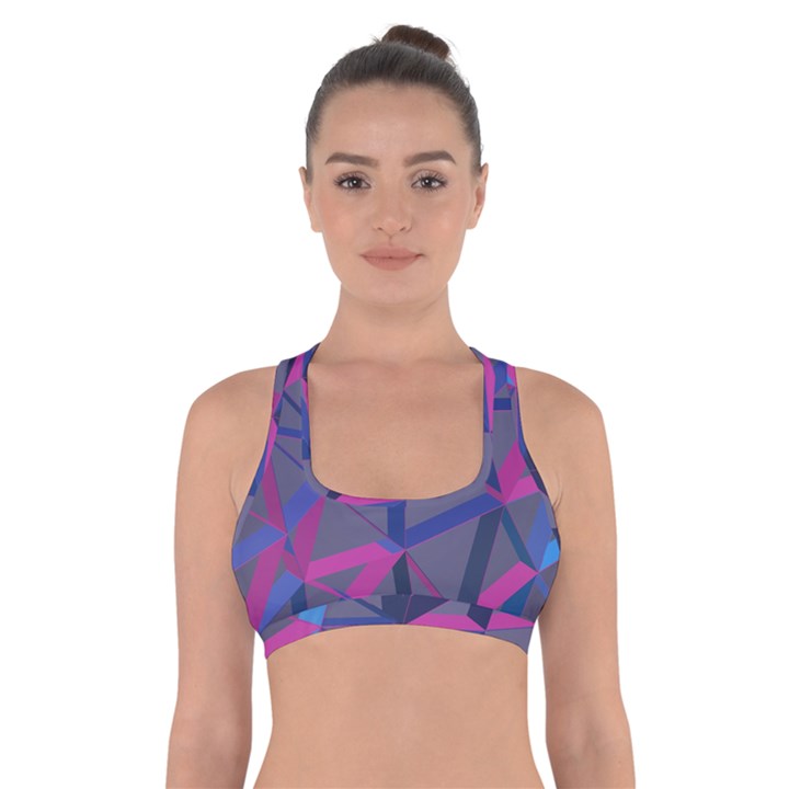 3d Lovely Geo Lines Cross Back Sports Bra