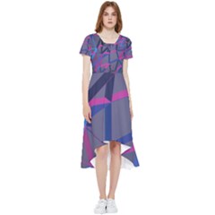 3d Lovely Geo Lines High Low Boho Dress by Uniqued