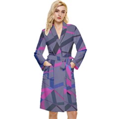 3d Lovely Geo Lines Long Sleeve Velour Robe by Uniqued