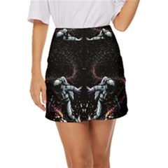 Digital Illusion Mini Front Wrap Skirt by Sparkle