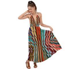 Digital Illusion Backless Maxi Beach Dress by Sparkle