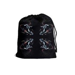 Digital Illusion Drawstring Pouch (large) by Sparkle