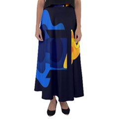 Digital Illusion Flared Maxi Skirt by Sparkle