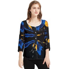 Digital Illusion Chiffon Quarter Sleeve Blouse by Sparkle