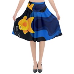 Digital Illusion Flared Midi Skirt by Sparkle