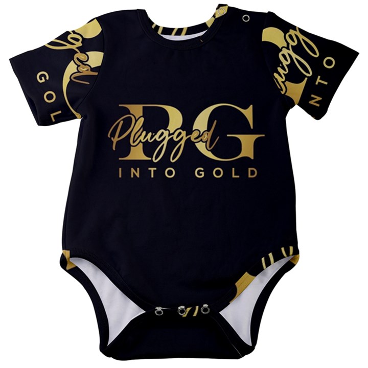 PLUGGED INTO GOLD Baby Short Sleeve Onesie Bodysuit