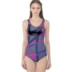 3d Lovely Geo Lines One Piece Swimsuit by Uniqued