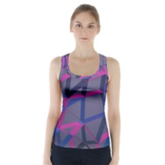 3d Lovely Geo Lines Racer Back Sports Top by Uniqued