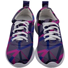 3d Lovely Geo Lines Kids Athletic Shoes by Uniqued