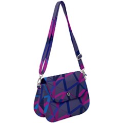 3d Lovely Geo Lines Saddle Handbag by Uniqued