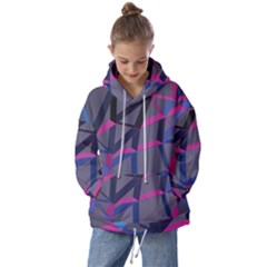 3d Lovely Geo Lines Kids  Oversized Hoodie by Uniqued