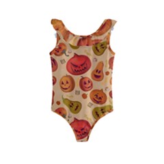 Pumpkin Muzzles Kids  Frill Swimsuit by SychEva