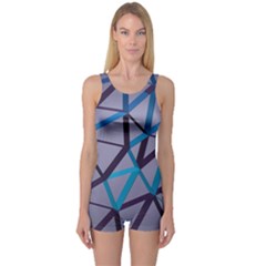 3d Lovely Geo Lines 2 One Piece Boyleg Swimsuit by Uniqued