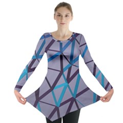 3d Lovely Geo Lines 2 Long Sleeve Tunic  by Uniqued