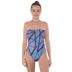 3d Lovely Geo Lines 2 Tie Back One Piece Swimsuit by Uniqued