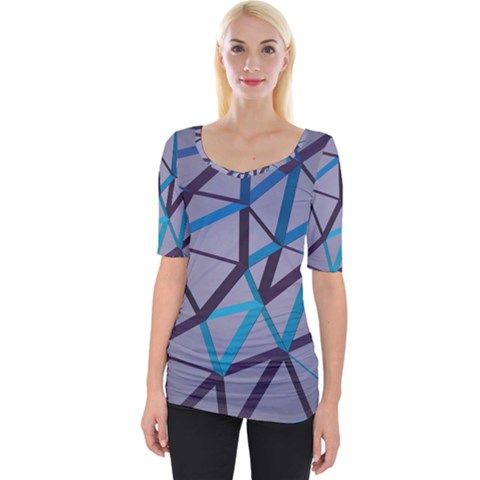 3d Lovely Geo Lines 2 Wide Neckline Tee by Uniqued