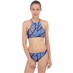 3d Lovely Geo Lines 2 Racer Front Bikini Set by Uniqued