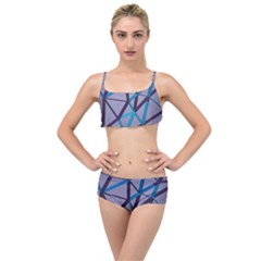 3d Lovely Geo Lines 2 Layered Top Bikini Set by Uniqued