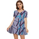 3d Lovely Geo Lines 2 Tiered Short Sleeve Mini Dress View1