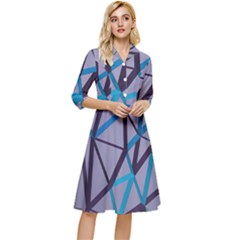 3d Lovely Geo Lines 2 Classy Knee Length Dress by Uniqued