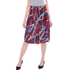 3d Lovely Geo Lines Vii Midi Beach Skirt by Uniqued