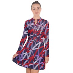 3d Lovely Geo Lines Vii Long Sleeve Panel Dress by Uniqued