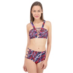 3d Lovely Geo Lines Vii Cage Up Bikini Set by Uniqued