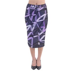 3d Lovely Geo Lines Vi Velvet Midi Pencil Skirt by Uniqued