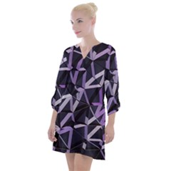 3d Lovely Geo Lines Vi Open Neck Shift Dress by Uniqued