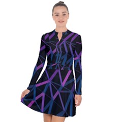 3d Lovely Geo Lines  V Long Sleeve Panel Dress by Uniqued