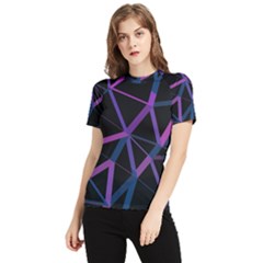 3d Lovely Geo Lines  V Women s Short Sleeve Rash Guard by Uniqued