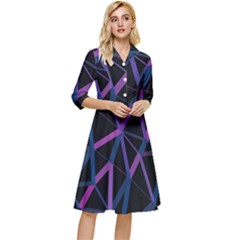 3d Lovely Geo Lines  V Classy Knee Length Dress by Uniqued