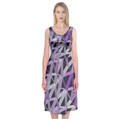 3d Lovely Geo Lines  Iv Midi Sleeveless Dress by Uniqued