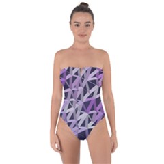 3d Lovely Geo Lines  Iv Tie Back One Piece Swimsuit by Uniqued